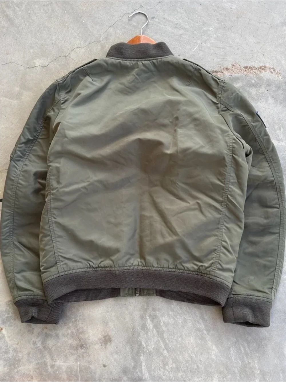 Polo Ralph Lauren US-RL Military Patch Flight Bomber Jacket Olive Green